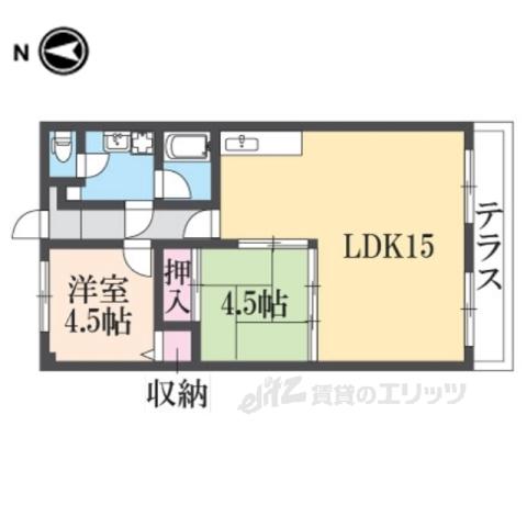 メゾン・ド・ライン(2LDK/1階)の間取り写真