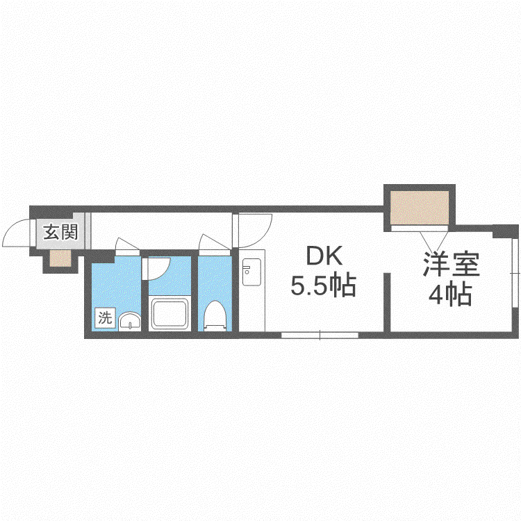 シングルコート大通(1DK/3階)の間取り写真
