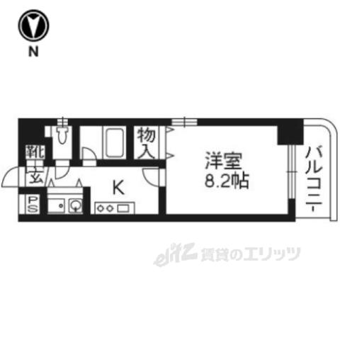 マジェスティ(1K/4階)の間取り写真
