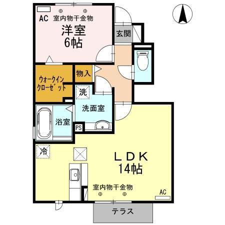 コリーヌ(1LDK/1階)の間取り写真