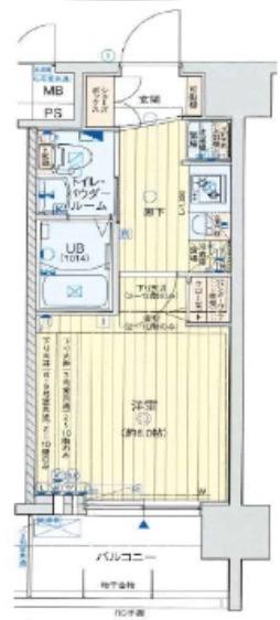 エグゼ弁天町(1K/10階)の間取り写真