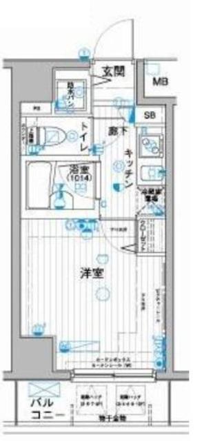 パークウェル千駄木弐番館(1K/9階)の間取り写真