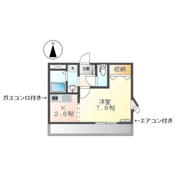 A・フラッツ(1K/1階)の間取り写真