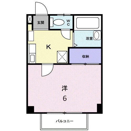 グレイスフル(1K/2階)の間取り写真