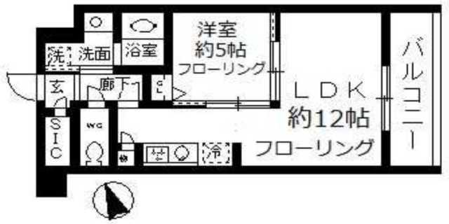 ファインクレスト入谷(1LDK/4階)の間取り写真