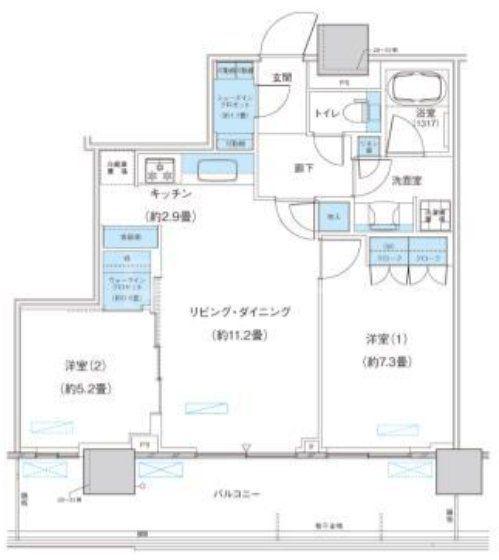 パークシティ柏の葉キャンパス ザ・ゲートタワー ウエスト(2LDK/31階)の間取り写真