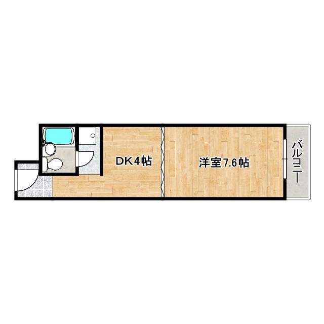 松屋町グランドハイツ(1DK/8階)の間取り写真