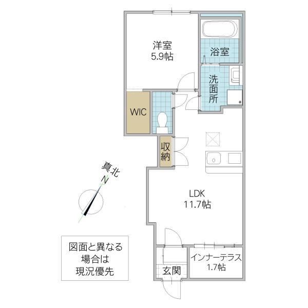 アンソレイユ26(1LDK/1階)の間取り写真