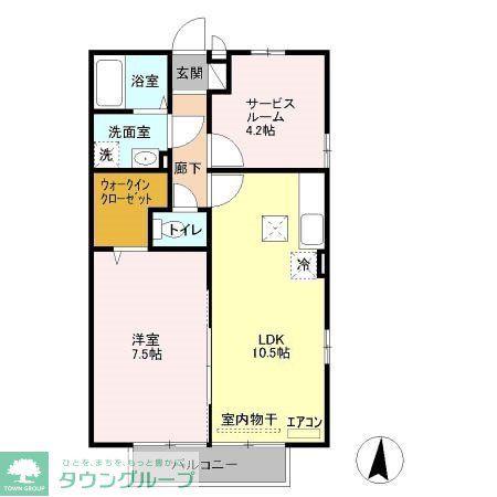 アミティエ マノ(1SLDK/1階)の間取り写真