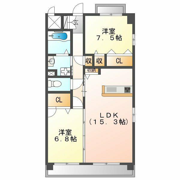 FROLIGO (2LDK/1階)の間取り写真