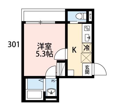 CRECIA常盤平IV(1K/3階)の間取り写真