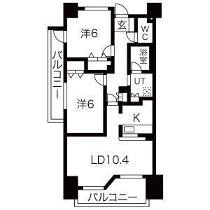 ヴィラエーデル大須(2LDK/5階)の間取り写真