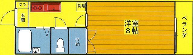 第5すくねハイツ(1K/2階)の間取り写真