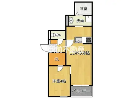 クリーク下山門I(1LDK/1階)の間取り写真