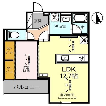 TORISIAS 南大通(1LDK/2階)の間取り写真