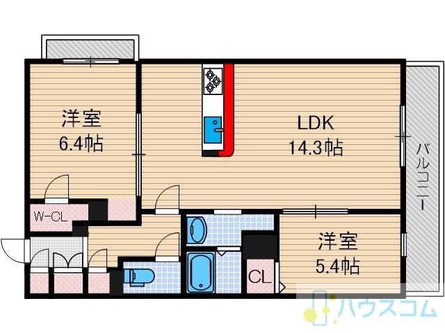 LA CASA VIVACE(2LDK/2階)の間取り写真