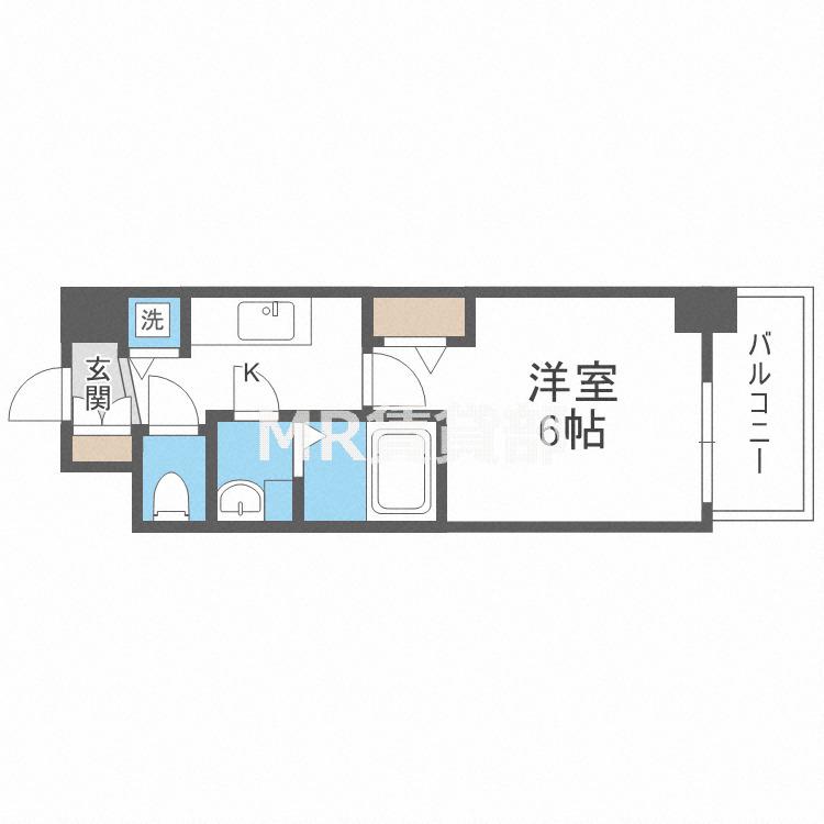 プレサンス心斎橋ブライト(1K/4階)の間取り写真
