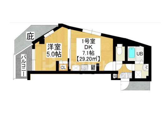 BLOOM竹の塚(1DK/3階)の間取り写真