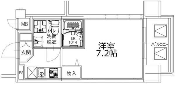 TOYOTOMI STAY PREMIUM 難波桜川(1K/4階)の間取り写真