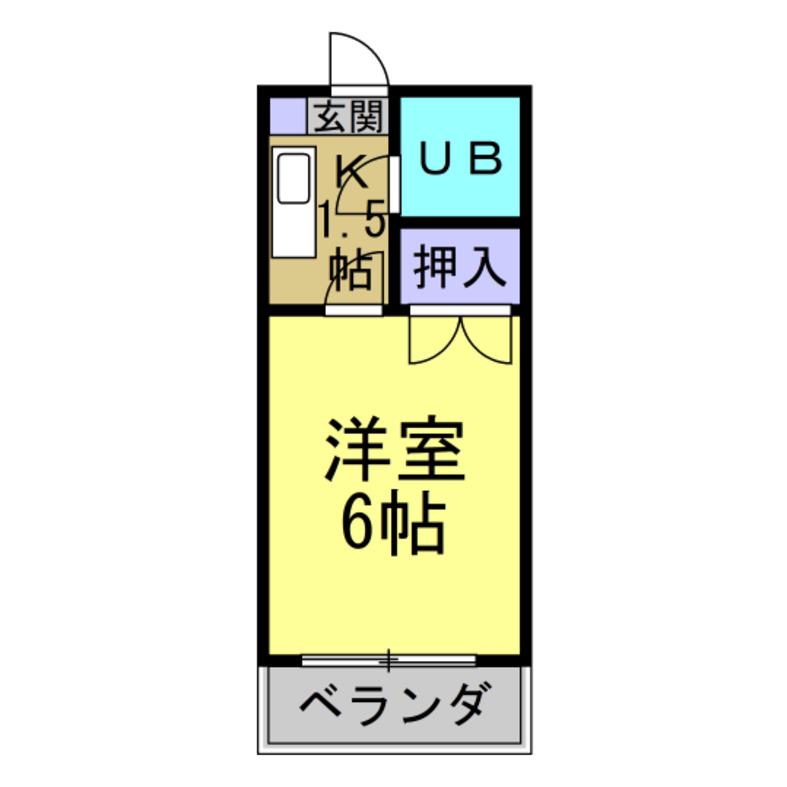 アーバン青山(1K/2階)の間取り写真