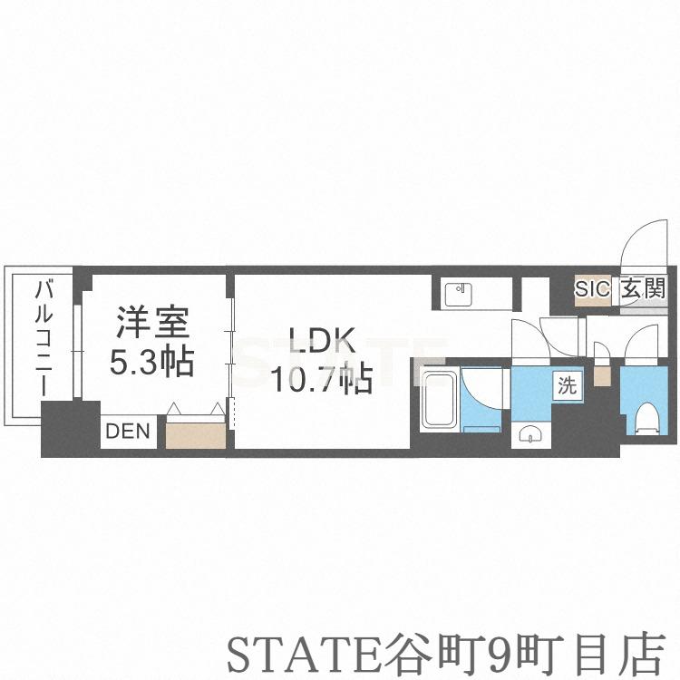 アーバネックス南新町(1LDK/12階)の間取り写真