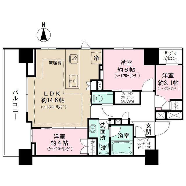 オーベルアーバンツ秋葉原(3LDK/7階)の間取り写真