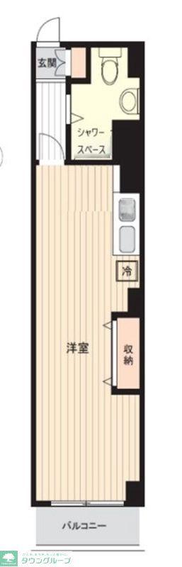 常緑ハイツ(ワンルーム/1階)の間取り写真