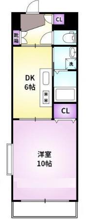 メゾンド梨花II(1DK/3階)の間取り写真
