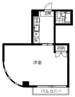 ドルフ池上(1K/1階)の間取り写真