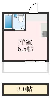 サンパレス21鳳(ワンルーム/2階)の間取り写真