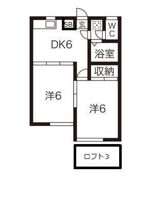 レオパレス沖野第3(2K/1階)の間取り写真