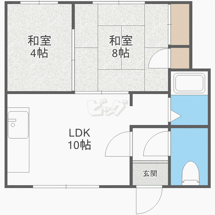 藤ハイム(2LDK/2階)の間取り写真