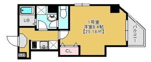 グレイスコート南千住(1K/2階)の間取り写真