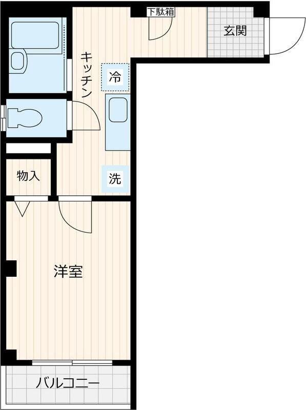 Kハウス(1K/1階)の間取り写真
