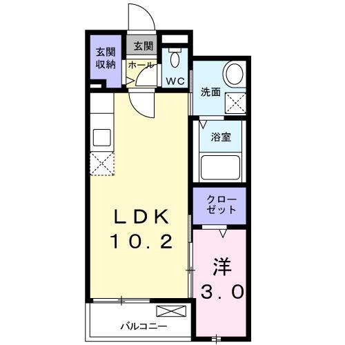ソレイユ(1LDK/1階)の間取り写真