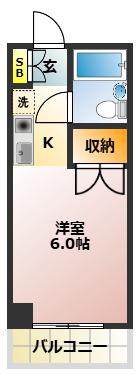 シャトー川島(1K/1階)の間取り写真