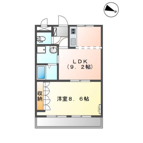 アクシルコート協和(1LDK/1階)の間取り写真