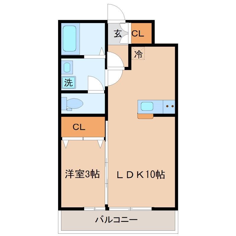 プロムナード I棟(1LDK/3階)の間取り写真