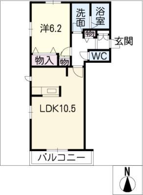 インサイド林島(1LDK/2階)の間取り写真