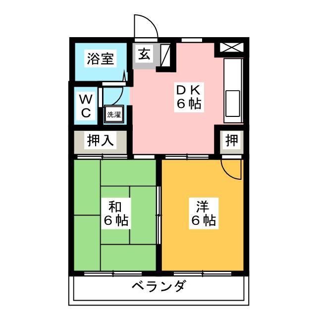 中澤ビル(2DK/2階)の間取り写真