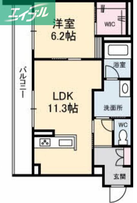 フェリシエール(1LDK/2階)の間取り写真