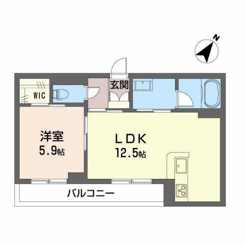 ヒロイック(1LDK/2階)の間取り写真
