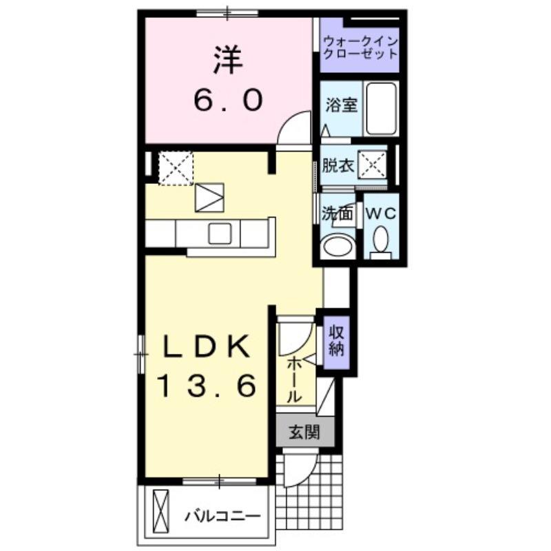 メゾン ドゥ フルール(1LDK/1階)の間取り写真