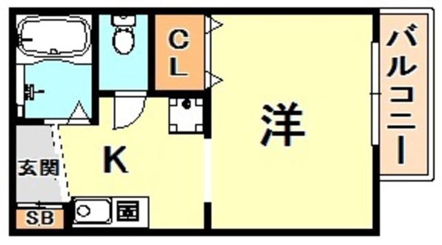 ハイツグランパ(1K/1階)の間取り写真