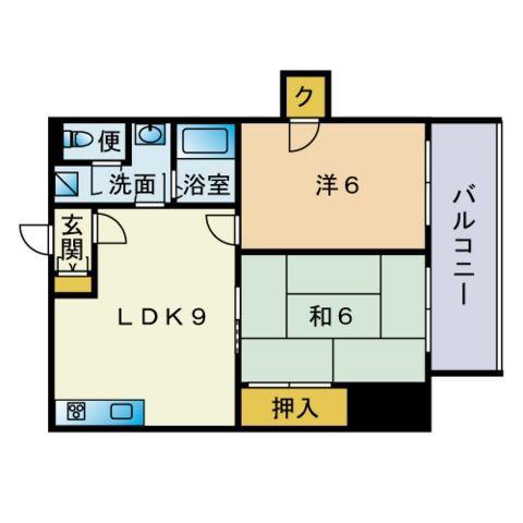 DSレジデンス六本松(2DK/2階)の間取り写真