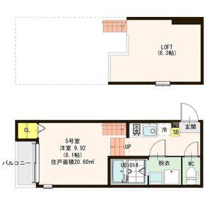 AZUL PREMIO(1K/2階)の間取り写真