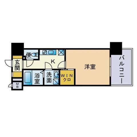エンクレスト天神MERS2(1K/3階)の間取り写真