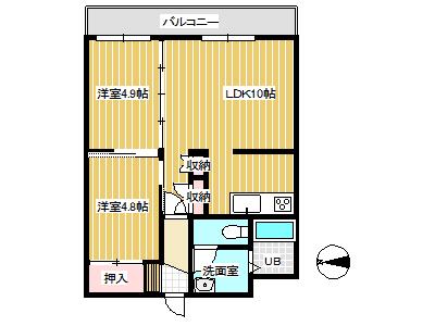 プレステージIII(2LDK/2階)の間取り写真