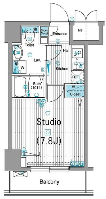 グランド・ガーラ銀座(1K/3階)の間取り写真