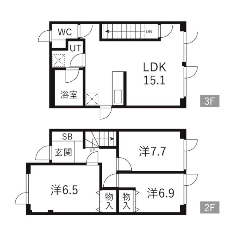 カーサ・フォーレ(3LDK/1階)の間取り写真